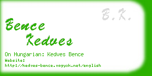 bence kedves business card